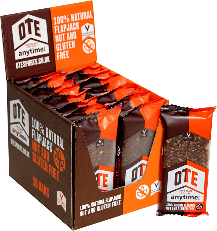Anytime Bars - Energy Bars for Cycling - Cycling Nutrition Bars - Nut Free Snacks for Running - Endurance Flapjack Bars - Box of 16 X 62G