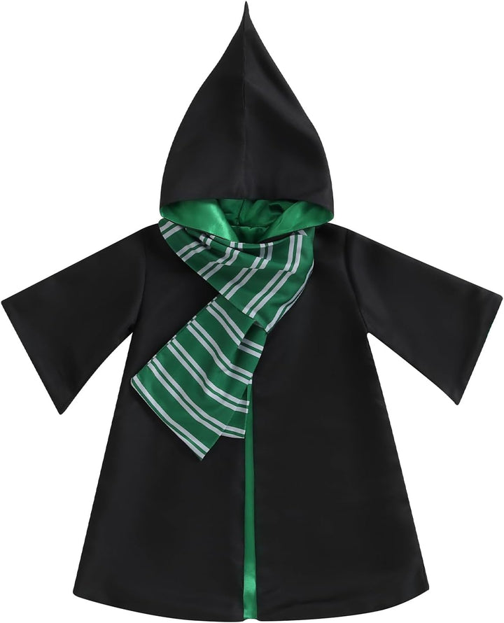 Kids Toddler Baby Girl Boy Wizard Costume Long Sleeve Hooded Robe Infant Halloween Outfits