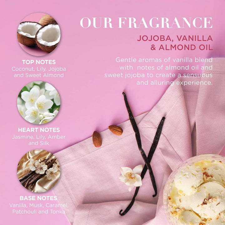 Jojoba, Vanilla & Almond Oil Luxury Pamper Present Gift Set - Vegan Friendly