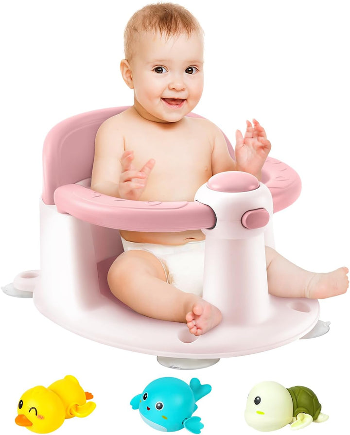 Baby Bath Seat, Infant/Toddler Sit up Bathtub Seat for 6-12-24 Months, Baby Bath Essentials Chair, Great Shower Gifts for Newborn and New Mothers