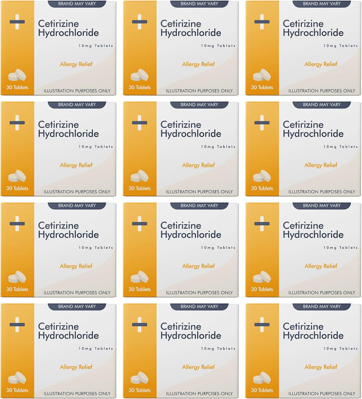 Cetirizine Hayfever and Allergy Tablets | 12 Months Supply | 30 Tablets X 12