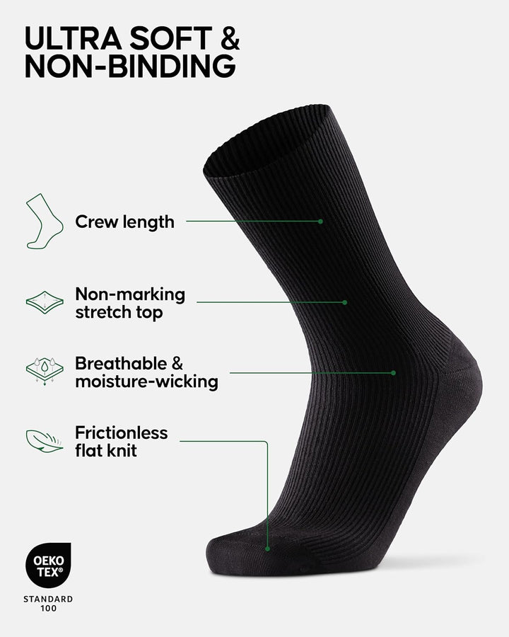 Diabetic Socks for Men, Soft Grip Non Elastic Bamboo Socks, Non Binding Top for Swollen Feet and Ankles, Unisex, 3-Pack