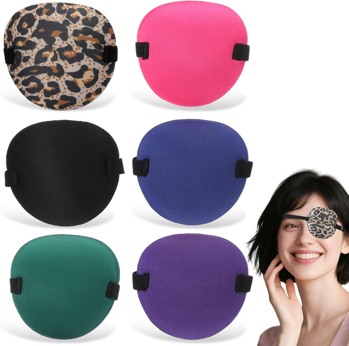 6Pcs Eye Patch, 3D Adjustable Medical Eye Patch for Adults and Kids, Amblyopia Lazy Eyes Patches for Left or Right Eyes, 6 Colors Soft Eyepatches