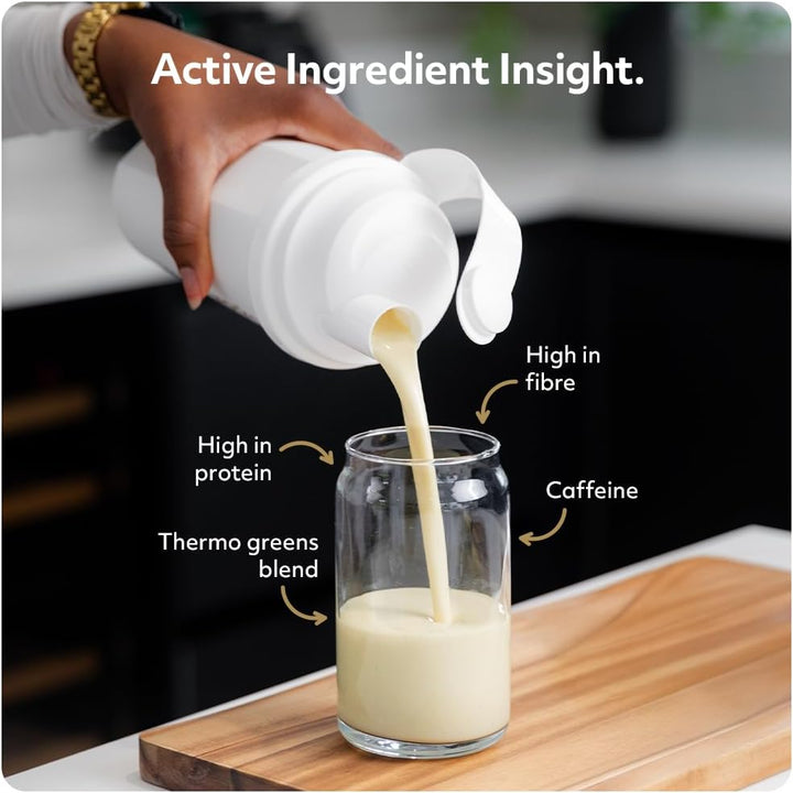 Protein Works - Ultimate Diet Breakfast Shake, On-The-Go Healthy Weight Loss Meal Replacement, Added Caffeine, Low Calorie, Low Sugar, Banana Cake, 9 Servings, 500G