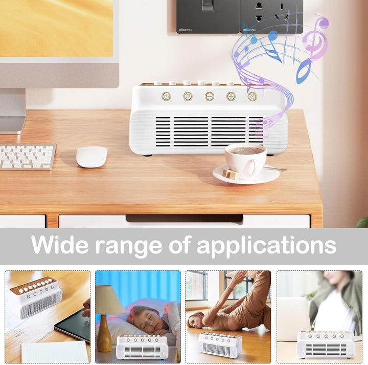 White Noise Machine, Soothing Sounds and Night Lights Sleep Sound Box 8 Nature Sounds Mixer Soothing Sounds Therapy USB White Noise Sound Machine with Timer for Sleeping at Home Yoga