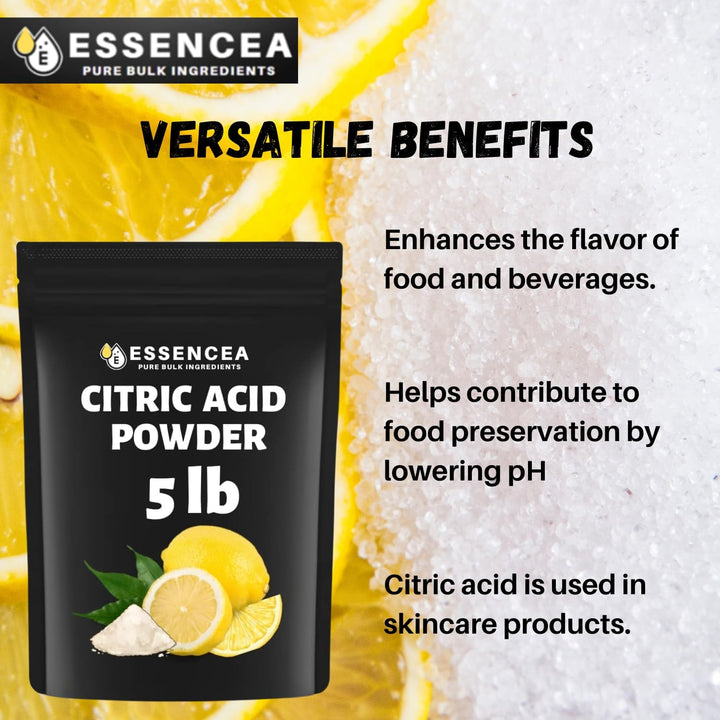 Citric Acid 2.2Kg Pure Bulk Ingredients | Non-Gmo | 100% Pure Citric Acid Powder [Packaging May Vary]