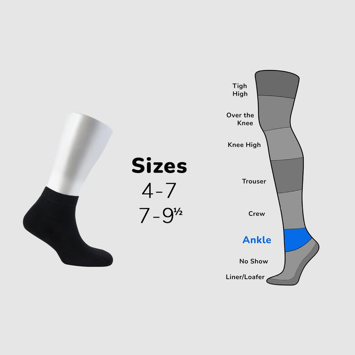 ® Women Loose Diabetic Socks | 4-Pack Neuropathy Ankle Socks for Ladies | Super Soft Eco-Friendly Bamboo Material | Durable with Seamless Toe | Multicolour Patterns | 4 Seasons