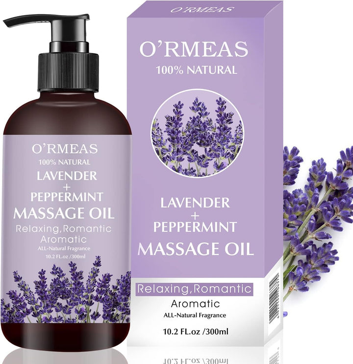 Massage Oil for Relaxing Lavender Massage Oils for Massage Moisturizing Body Oil for Men and Women 10.2 Fl.Oz