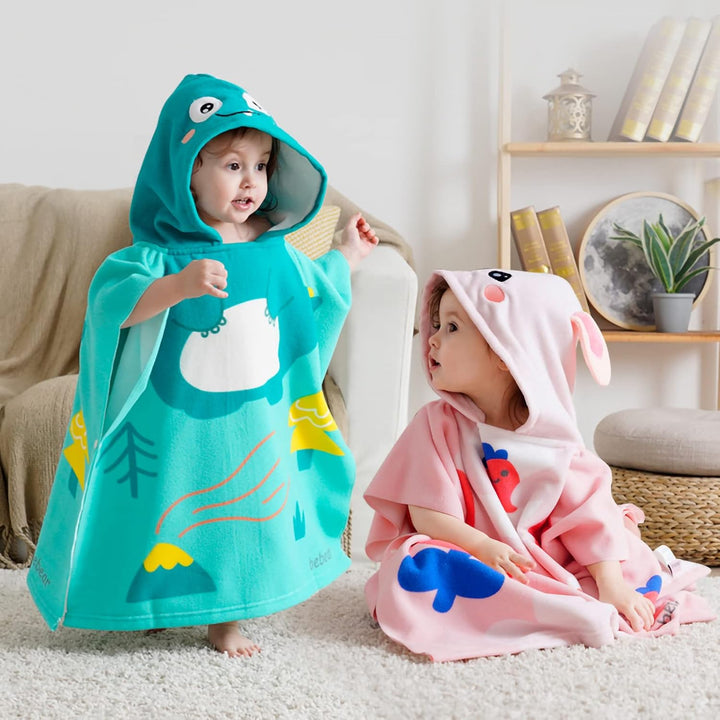 Baby Hooded Towels Wearable Hooded Towel for Boys Girls Absorbent Hooded Towel for Toddlers, 25"X 23", 0-6 Years, Dino