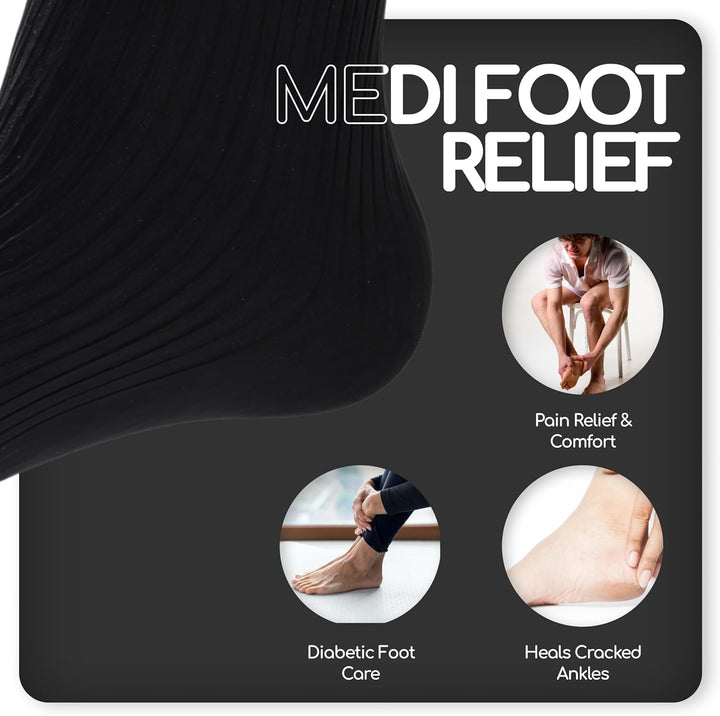 Diabetic Socks for Men UK Size 6-11 | Non Elastic Soft Grip Cotton Rich Socks | Loose Top & Comfortable Fit for Swollen Feet, Poor Circulation & Sensitive Skin