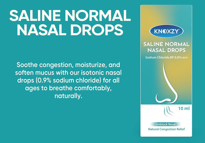 Saline Nasal Drops – Suitable for Children – Instant Relief for Blocked Nose & Sinuses (10Ml) (10 Ml, 1, Count)