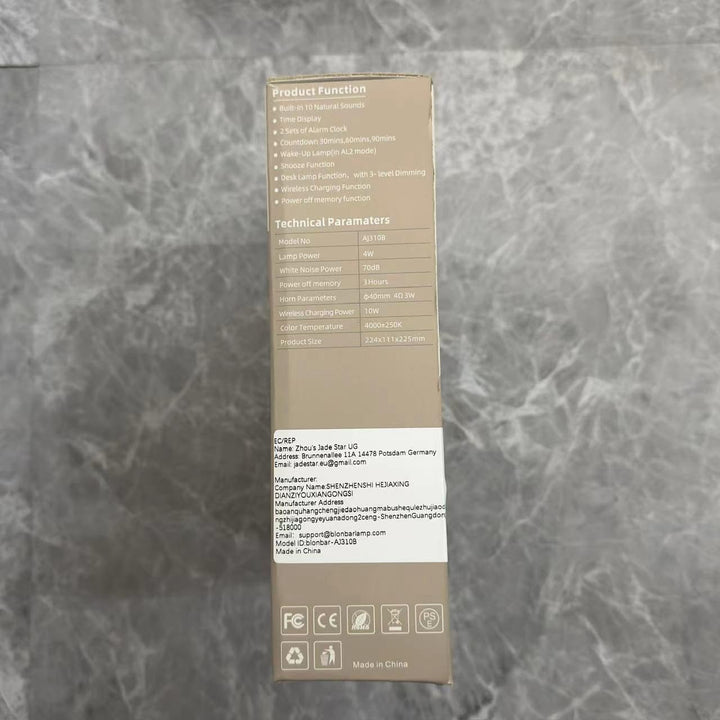 Bedside Lamp, Wake-Up Light, 10 Watt Wireless Charger, Touch Dimmable Table Lamp, Sunrise Alarm Clock, 3 Levels of Brightness, Soothing Sound, Bedroom Sleep Aid for Babies & Adults