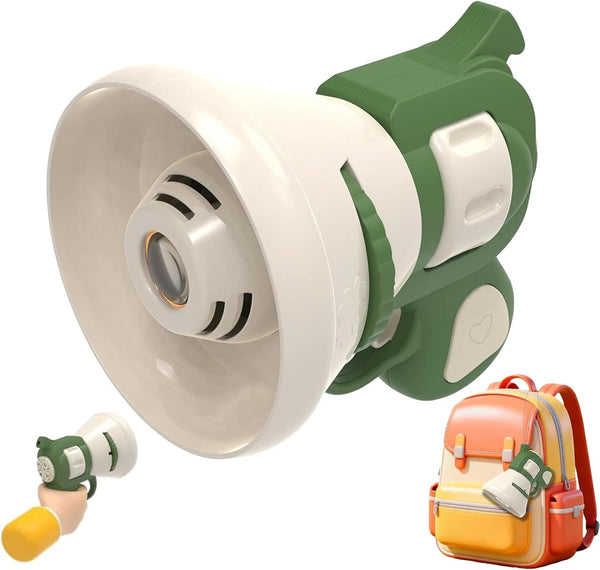 Hilarious Costume Projector & Voice Changer Speaker, Prank Voice Props Can Record Audio, Transformation Projector Speaker, Handheld Projectors Bag Charm for Both Adults and Children (Green)