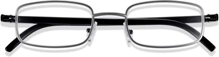 Metal Reading Glasses for Men & Women, Full Frame Non Prescription Readers, Classic Style Eye Glasses, Magnification +1.0 to +3.5