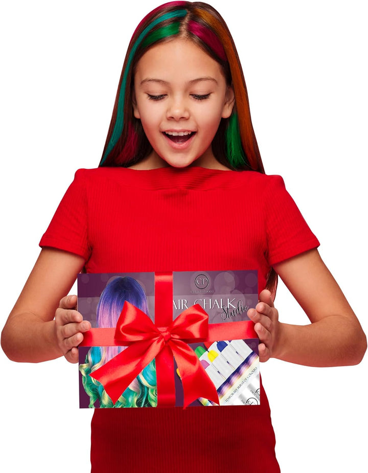 Hair Chalk Gift for Girls & Kids - 10 Pens Temporary Non-Toxic Easy Washable Hair Dye Colorful, Pens, Gift Birthday Party Girls