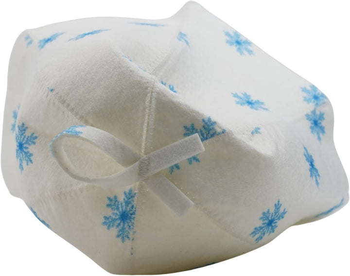 Thickened Wool Felt Sauna Hat Steam Room Cap Spring Bath Head Cover Heat for PROTECTION Insulated Hair Drying Accessory Comfortable for Spa Equipment(Blue Snow)