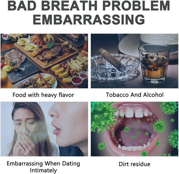 Fruit Breath Liquid,Breath Freshener Liquid & Dry Mouth Agent,Oral Odor Solution for Adults,Portable Optimized Oral Agent, Includes 5 Flavors (Peach, Orange, Watermelon, Lychee, Grape) - 5PCS