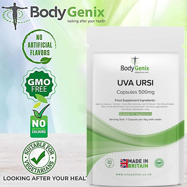 UVA URSI 500Mg 60 Caps BLADDER, CYSTITIS, URINARY INFECTIONS Vegetarian