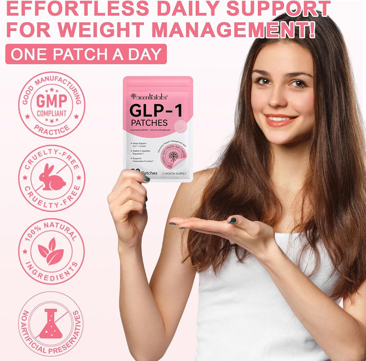 GLP-1 Patches,Natural Ingredients Patches,Berberine, Chromium, Pomegranate and Cinnamon,For Women and Men