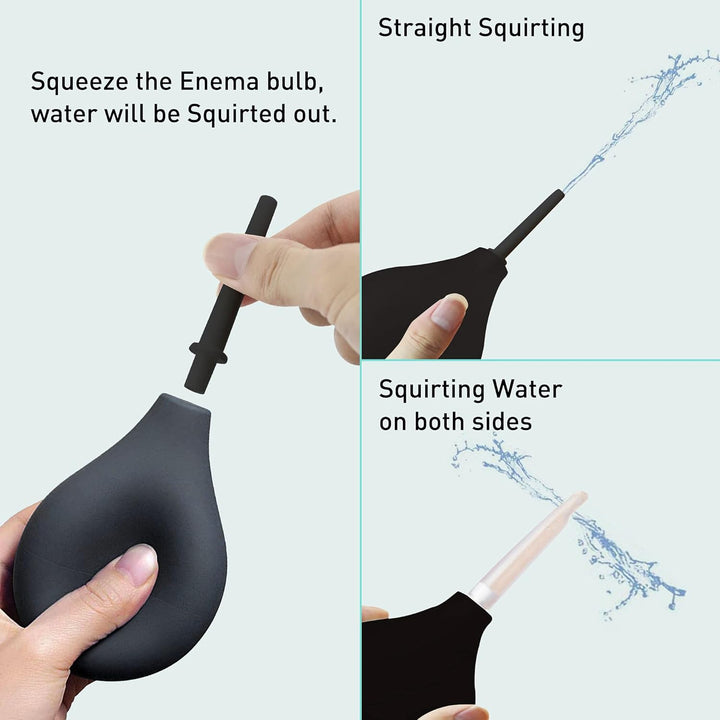 Non-Toxic Silicone Enema Bulb Kit, Home Enema Kit, Douche Medical Clean Enema Bulb 220Ml