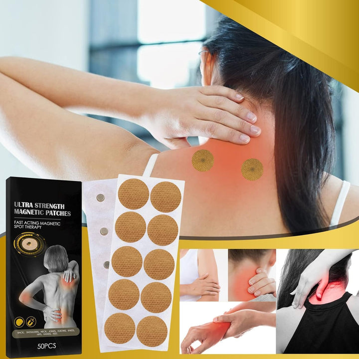 50 Pieces Magnetic Acupressure Patches, 600 Gaussian, Magnetic Patch for Pain Relief, for Body Sticker, Relaxation Pain Relief Magnets Acupressure Magnet Acupressure Magnetic Plaster for Knee