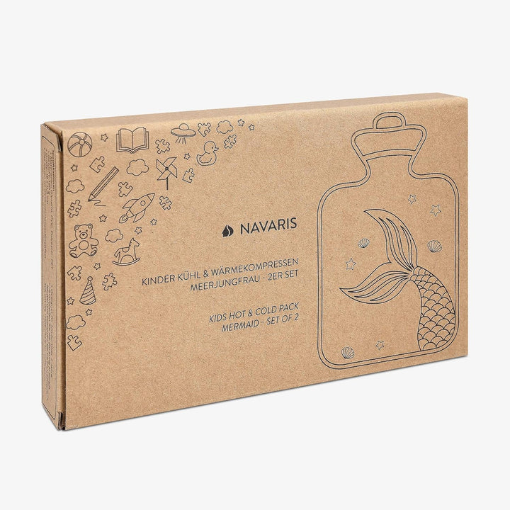 Girls Hot and Cold Packs (Set of 2) - Kids Reusable Heat and Ice Gel Pack Set - Bpa-Free Compress to Cool or Warm - Mermaid Design