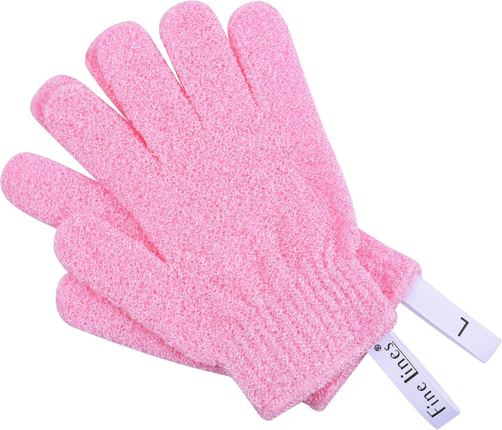 - Exfoliating Shower Gloves, Pink | Exfoliating Glove for Bath Scrub, Dead Skin Remover | Exfoliating Mitt | Body Scrub Gloves with Hanging Hoops | Protected Design