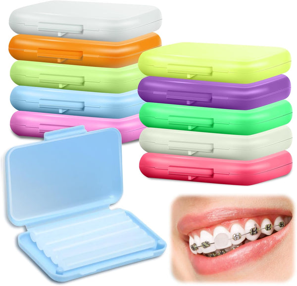 10 Boxes Dental Wax for Braces, Dental Orthodontic, Braces Wax with Fruit Smell, Dental Oral Care, Silicone Orthodontic, Wearers Gum Protection, Tooth (10 Scent)