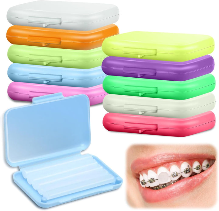 10 Boxes Dental Wax for Braces, Dental Orthodontic, Braces Wax with Fruit Smell, Dental Oral Care, Silicone Orthodontic, Wearers Gum Protection, Tooth (10 Scent)
