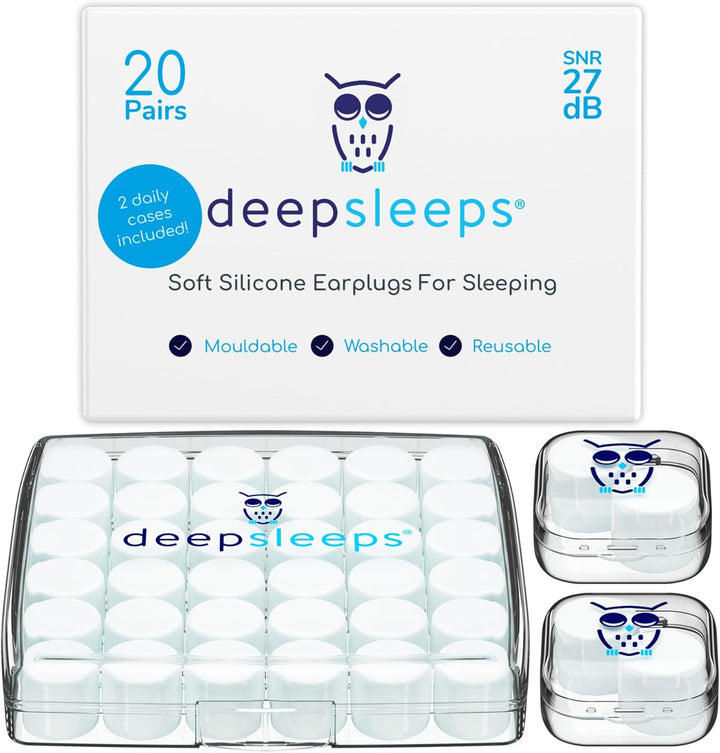 Ear Plugs for Sleep –  Premium Soft Silicone Earplugs, 8 Pair Pack, 27Db