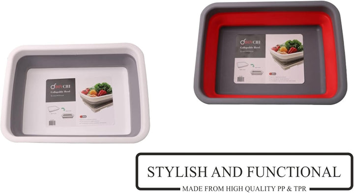 Folding Washbasin Collapsible Washing up Bowl Retractable Portable Thickened Travel Washbasin Wash Foam Foot Travel Outdoor Car Laundry Washing Basin (Grey/White)