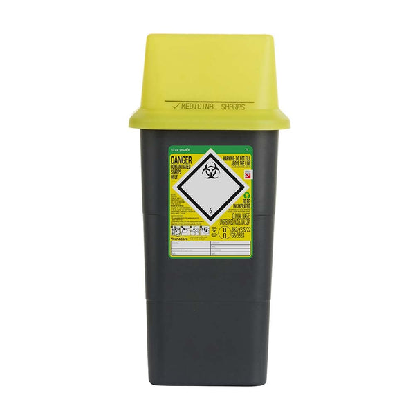 7 LITRE CONTAMINATED SHARPS BIN for CLINICAL WASTE