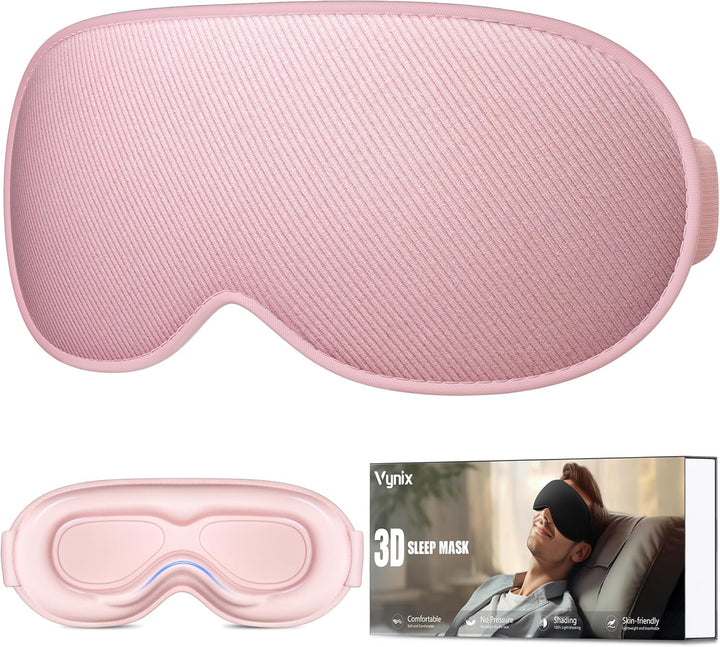 100% Blackout Eye Mask for Sleeping - 3D Deep Contoured Sleep Mask for Men Women - Soft Comfortable Sleeping Mask - Adjustable Eyemask Black Out Night Masks for Travel Nap Yoga - Grey