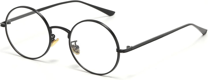 Retro round Glasses Clear Lens Non-Prescription for Men Women Metal Frame