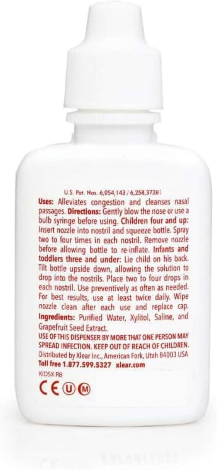 Natural Xylitol Saline Nasal Spray for Kids - Daily Decongestant, Nose Moisturizer, 0.75 Fl Oz (Pack of 1)