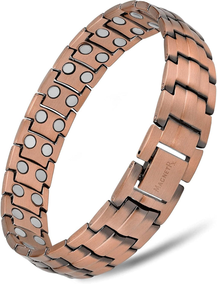 ® Magnetic Copper Bracelet for Men - Ellipsemax 5X Strength 5,000 Gauss Magnets - Designed in USA & Patent Approved - Premium Mens Copper Bracelet with Adjustable Length