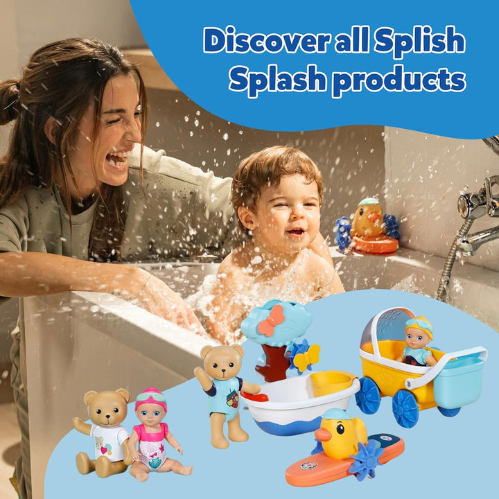 Splish Splash Emma, Interactive Bath Time Toy Swimming Emma with Wind up Mechanism, Colourful Toddler Bath Toy, Sensory Fun and Development, 839133 Zapf Creation, Pink