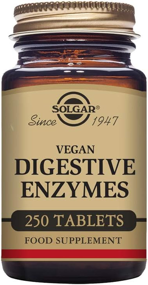 Vegan Digestive Enzymes Tablets - Pack of 250 - Lactose Free - Digestion Support - Vegan & Gluten-Free
