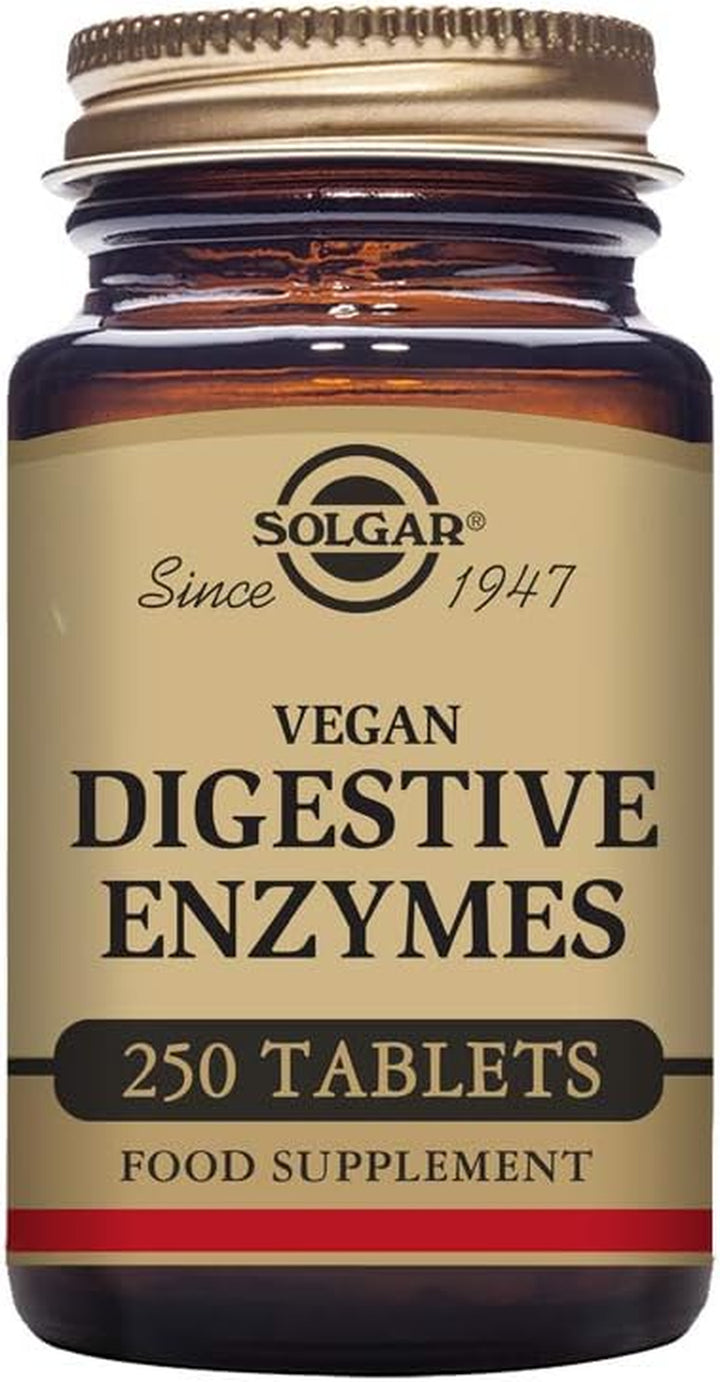 Vegan Digestive Enzymes Tablets - Pack of 250 - Lactose Free - Digestion Support - Vegan & Gluten-Free
