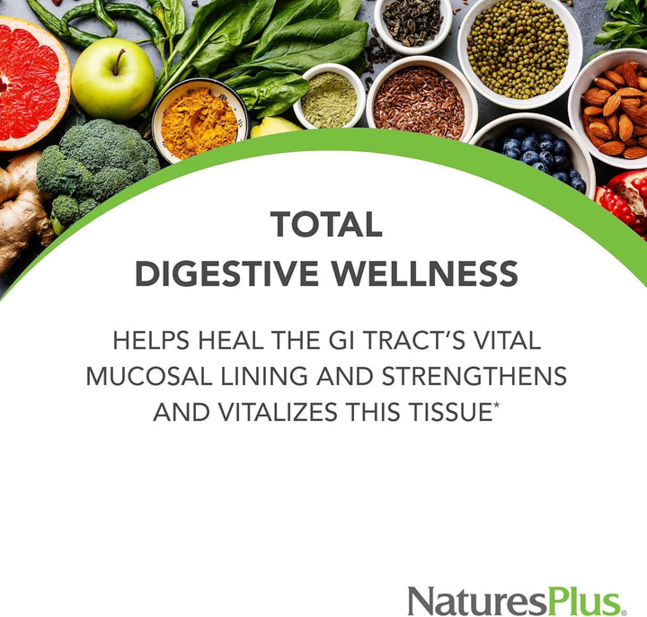 GI Nutra Total Digestive Wellness - Probiotics Supplement with Prebiotics, Enzymes, Glutamine, Calcium - Vegetarian, Gluten Free - 90 Tablets