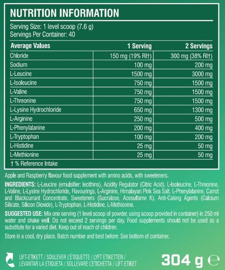 XTEND EAA Amino Acids Powder|Apple and Raspberry|40 Servings for Hydration and Fitness Performance|9 Essential Amino Acids + Added Electrolytes Recovery Powder to Hydrate, Repair, Recover