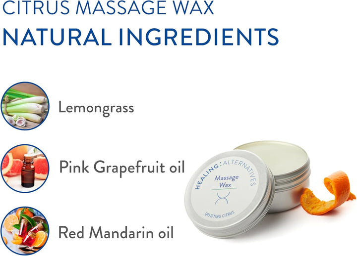 s Massage Wax, 50Ml | Uplifting Citrus with Lemongrass, Grapefruit & Red Mandarin | Aromatherapy for Deep Tissue & Home Massage | Natural Menopause Support