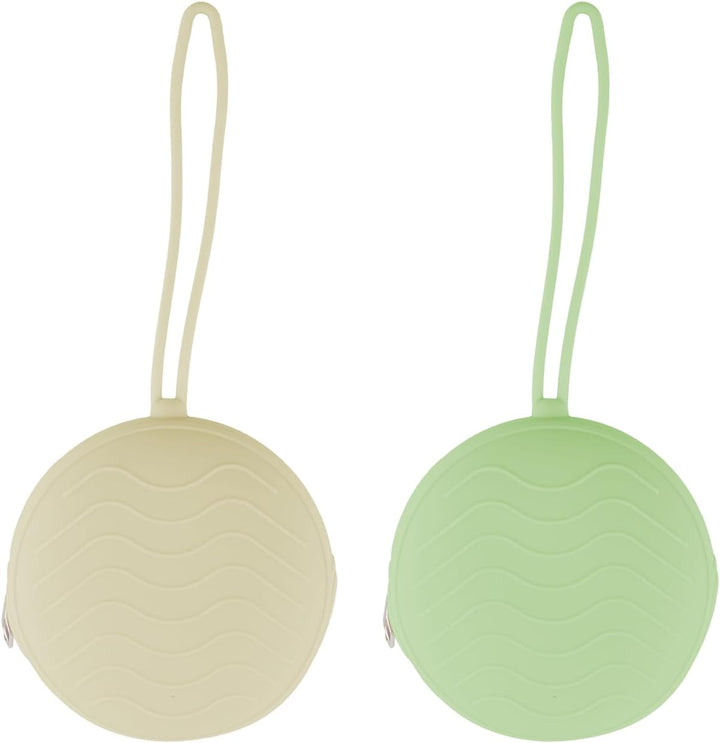 2 Pack Dummy Holder Cases with Strap,Safe Durable Pacifier Storage Container Set,Universal Portable Baby Dummy Holder Pod Box Holder Bag Accessories for Travel Home(Purple,Pink)