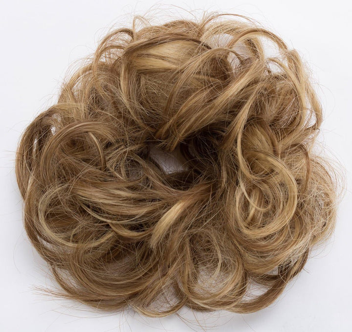 Scrunchy Scrunchie Bun Updo Hairpiece Hair Ribbon Ponytail Extensions Hair Extensions Wavy Curly Messy Hairs Bun Donut Hairs Chignons Wig Light Brown to Ash Blonde