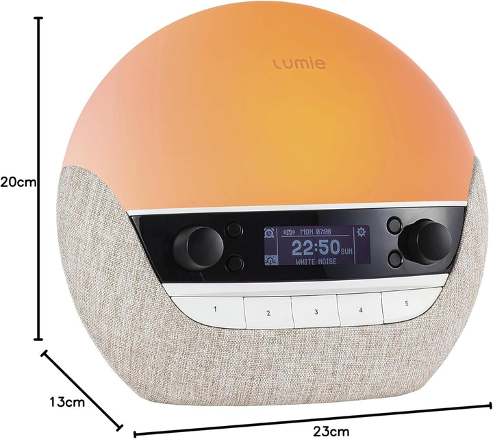 Bodyclock Luxe 700FM - Wake-Up Light with FM Radio, Bluetooth Speakers & Low-Blue Light for Sleep