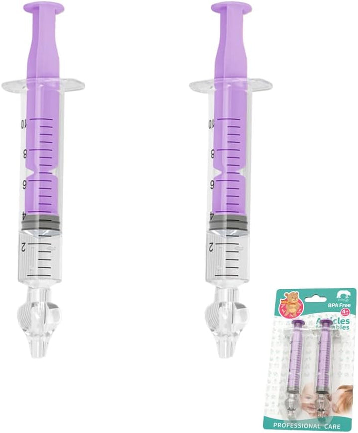 2Pcs Baby Nasal Aspirator, 10Ml Nasal Irrigator, Reusable Silicone Nasal Suction Tip, Nasal Irrigator for Baby, Nose Cleaner Rinsing Device, Safe and Comfortable