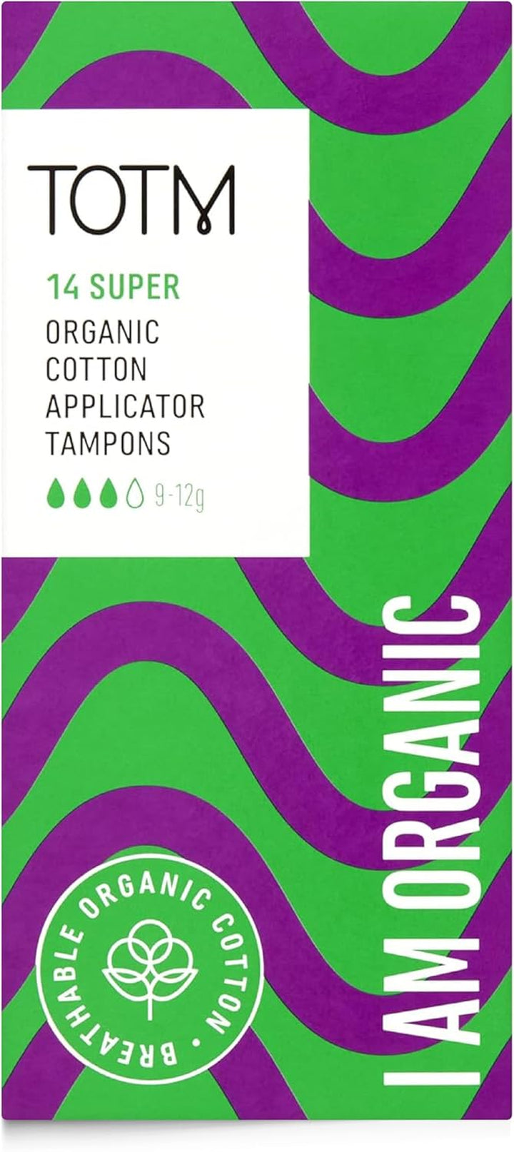 Organic Tampons with Biodegradable Cardboard Applicator | Medium Pack of 16 | Made from Cotton | Soft & Sustainable Natural Tampons for Leak-Free Comfort