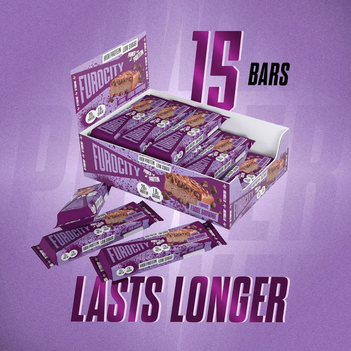 by Tyson Fury Protein Bars, Chocolate Fudge Brownie Flavour, Case of 15 X 60G Bars, 20G Protein per Serving, Low in Sugar, Pre and Post-Workout Snack