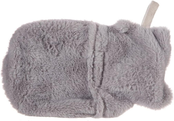 Grey Cat Animal Character Warm Hot Water Bottle with Removable Fluffy Cover