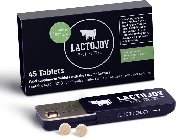 Lactase Tablets | Helps with Lactose Intolerance | Contains 45 Pcs. of Extra-Strength Dose (14,500 FCC) Lactase Enzyme Tablets | 100% Vegan | Supports the Lactose Digestion